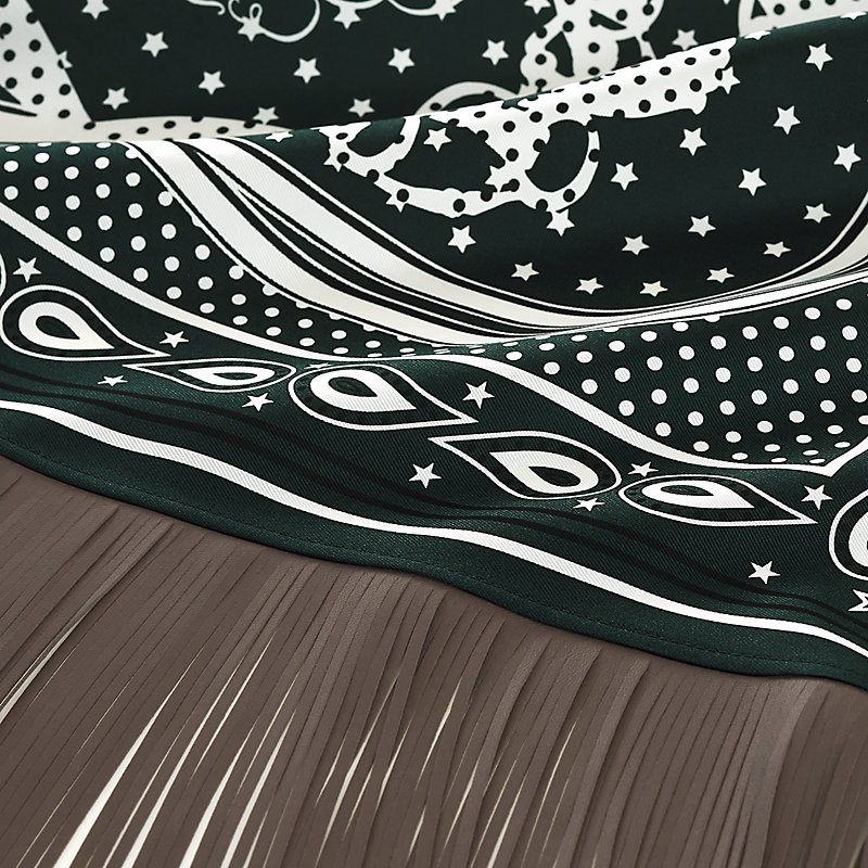 Brides de Gala Folk bandana 55 - Green | Hermès Netherlands